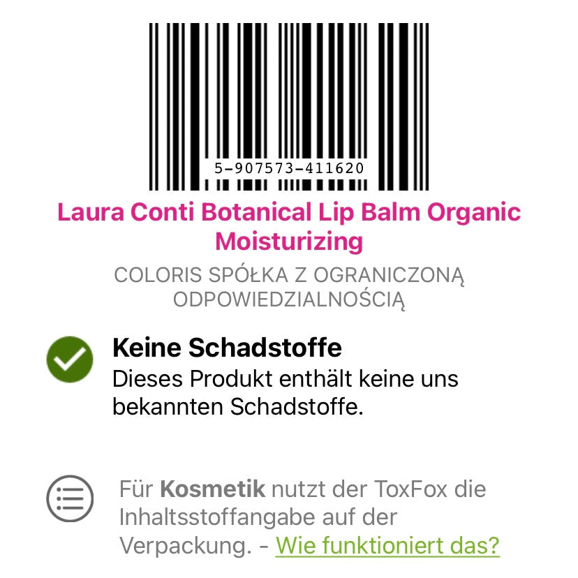 Hanföl Lippenbalsam mit Vanillefruchtextrakt ToxFox-geprüft